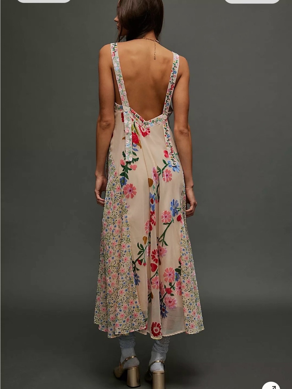 Free People Falling Petals Velvet Maxi Dress - Picture 2 of 10